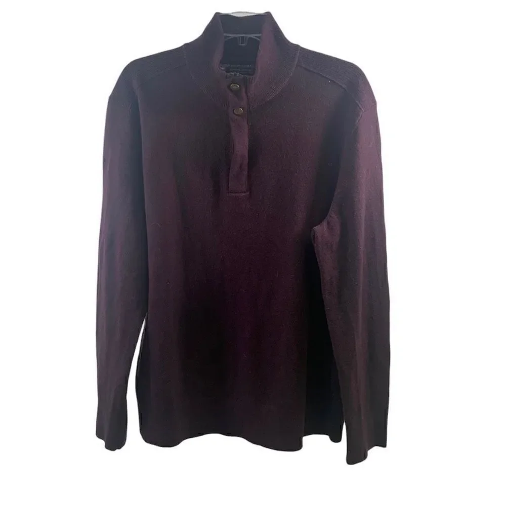 Banana Republic NWT Burgundy Henley Sweater Size XL